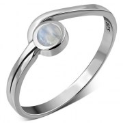 Rainbow Moonstone Silver Ring, r73
